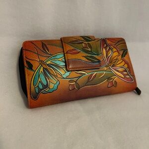 Anuschka Multicolor Hand-Painted Leather Wallet